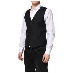 Schwarze Wollweste Formelles Kleid Weste