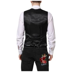 Schwarze Wollweste Formelles Kleid Weste