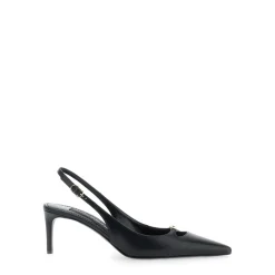 Schwarzer Absatz Slingback Lucido Stil