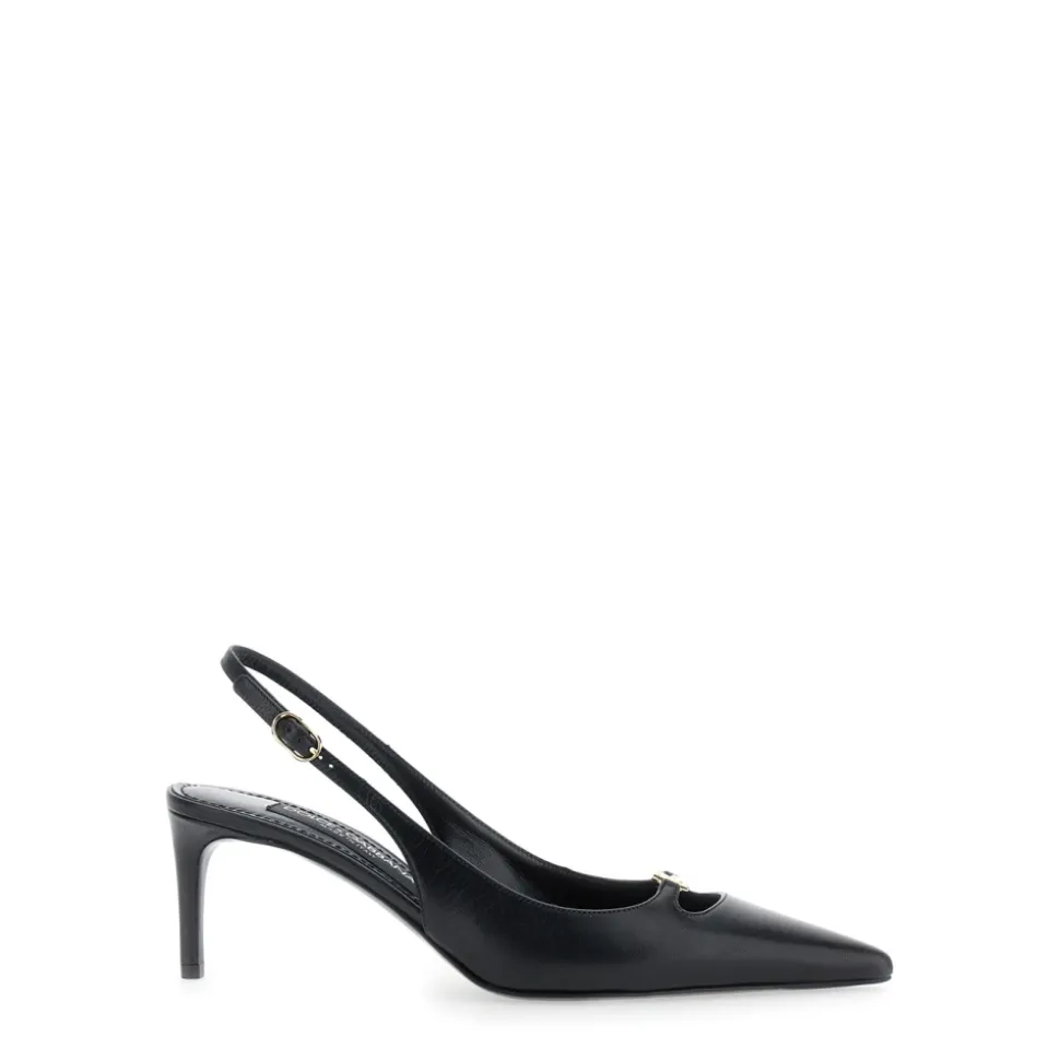 Schwarzer Absatz Slingback Lucido Stil