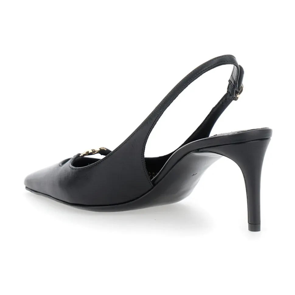 Schwarzer Absatz Slingback Lucido Stil