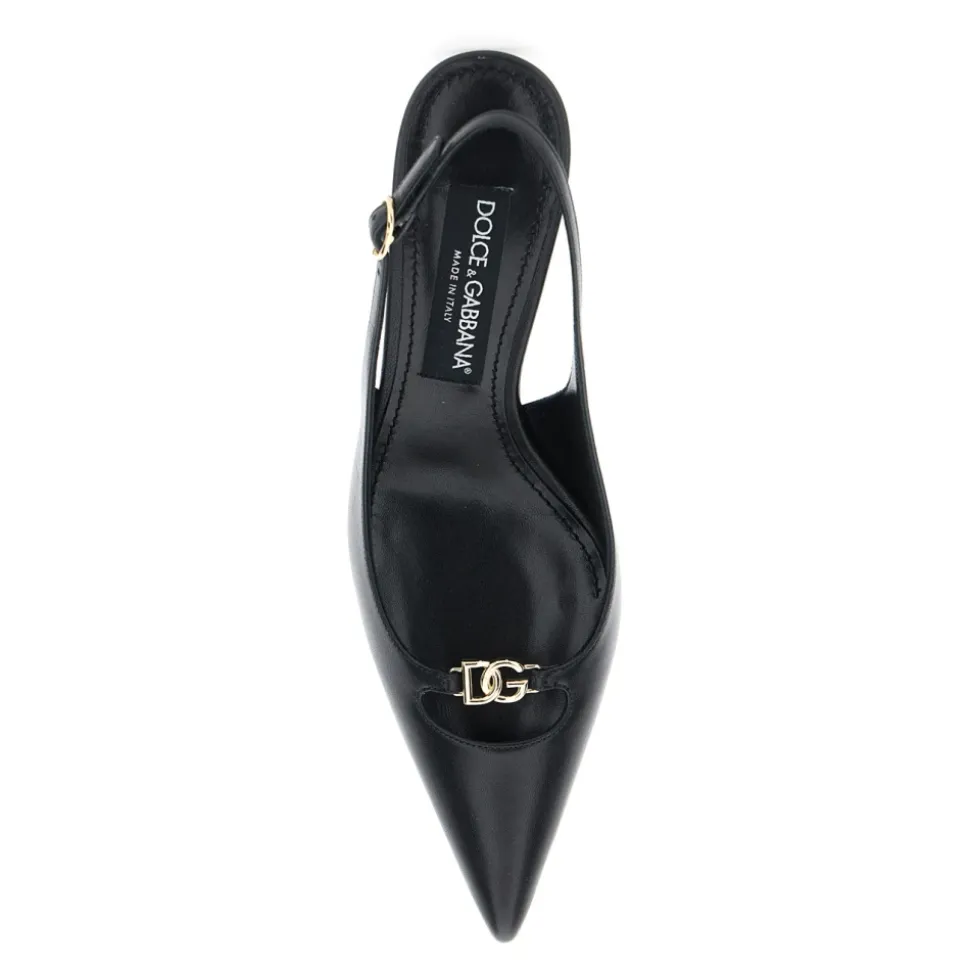 Schwarzer Absatz Slingback Lucido Stil
