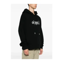 Schwarzer Baumwoll-Logo-Print-Hoodie