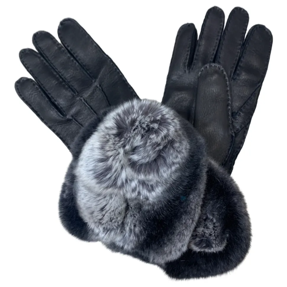 Schwarzer Berg Hirschlederhandschuh