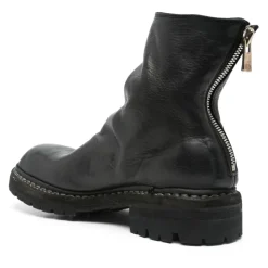 Schwarzer Big Daddy Stiefel mit Rückenreißverschluss
