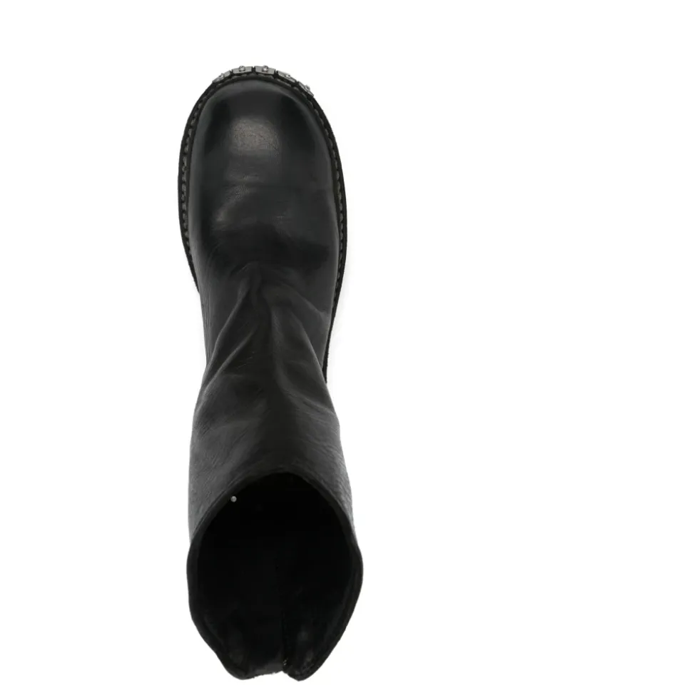 Schwarzer Big Daddy Stiefel mit Rückenreißverschluss