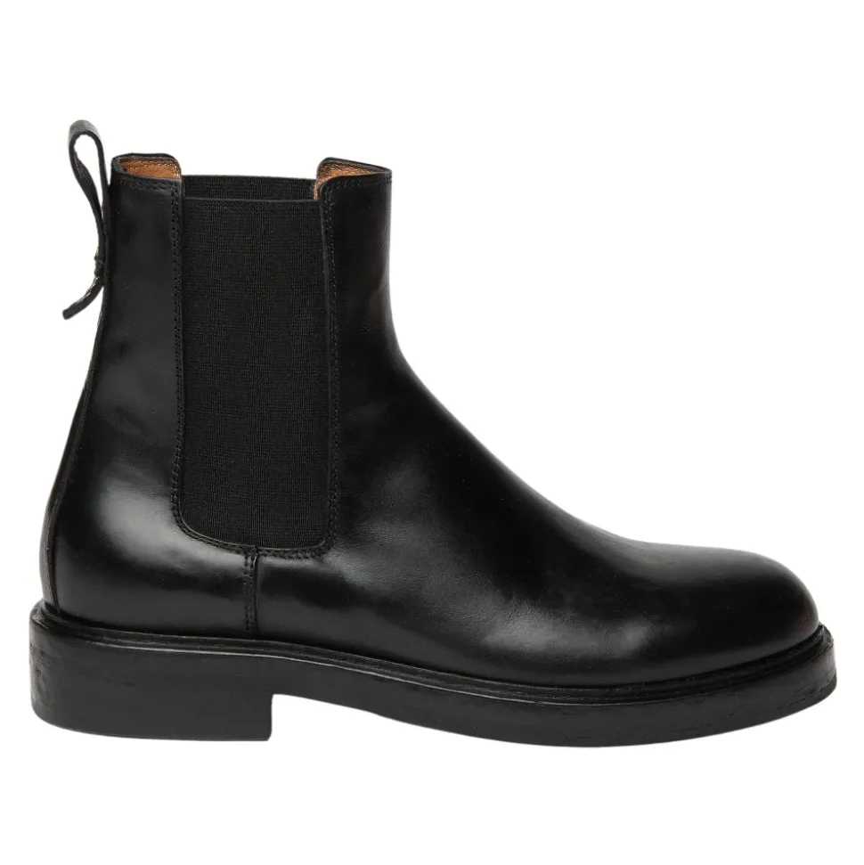 Schwarzer Chelsea Boot mit dreifacher Ledersohle