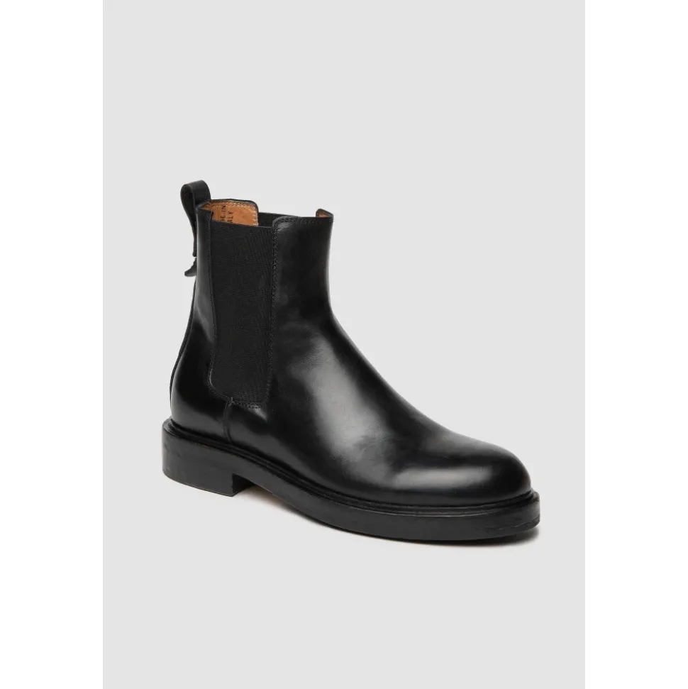 Schwarzer Chelsea Boot mit dreifacher Ledersohle