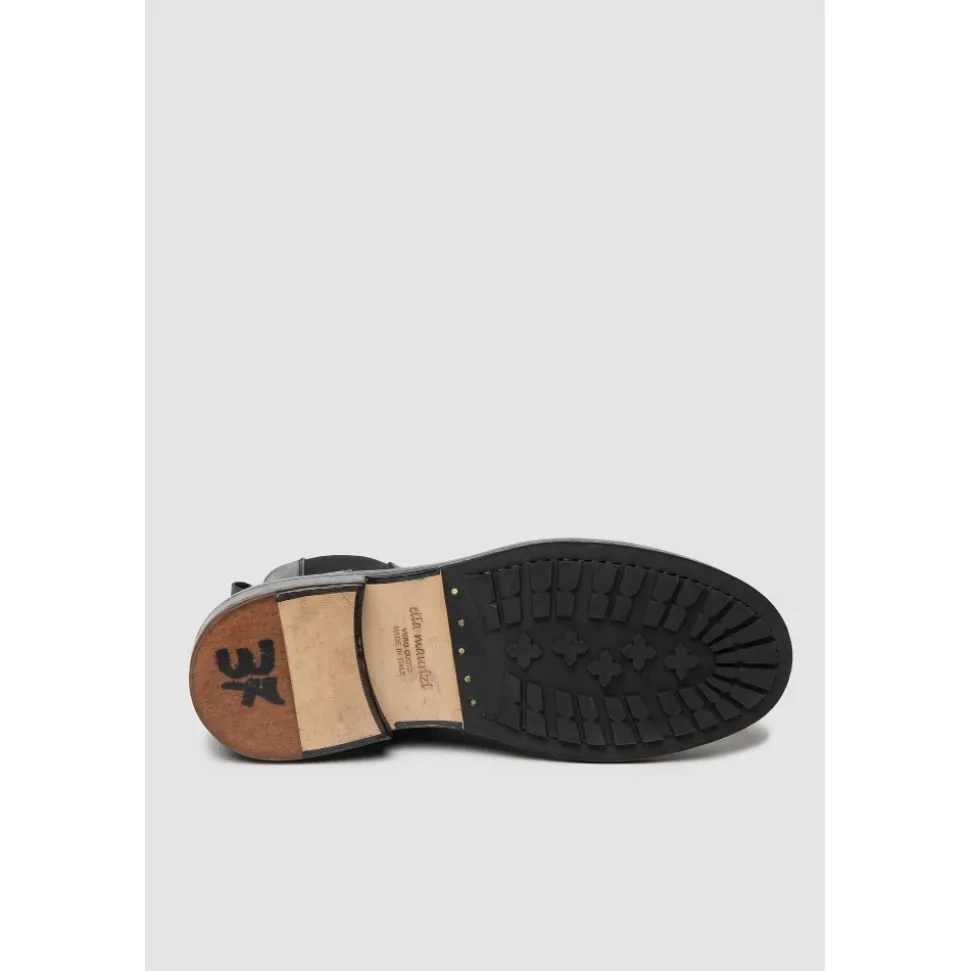 Schwarzer Chelsea Boot mit dreifacher Ledersohle
