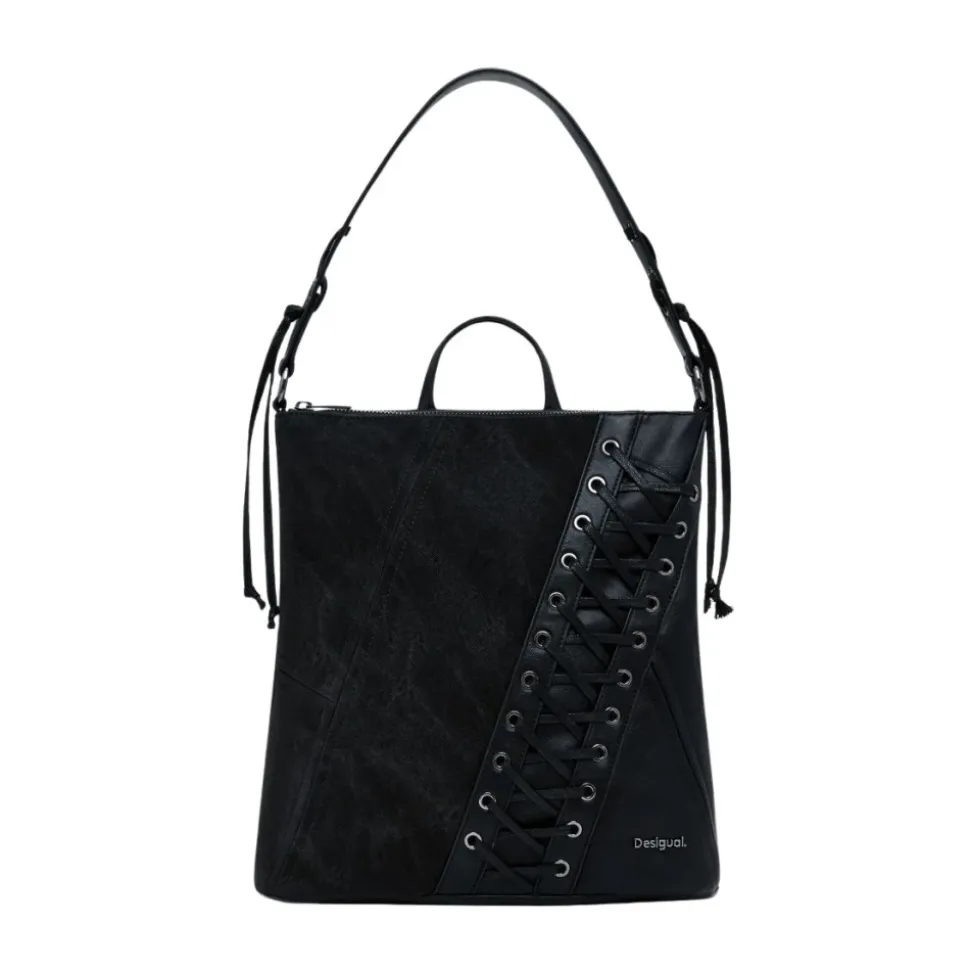 Schwarzer Damenrucksack Mini Patch