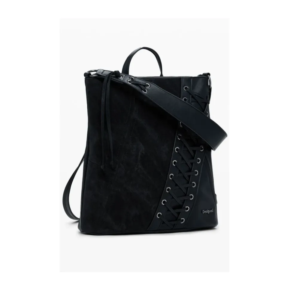 Schwarzer Damenrucksack Mini Patch