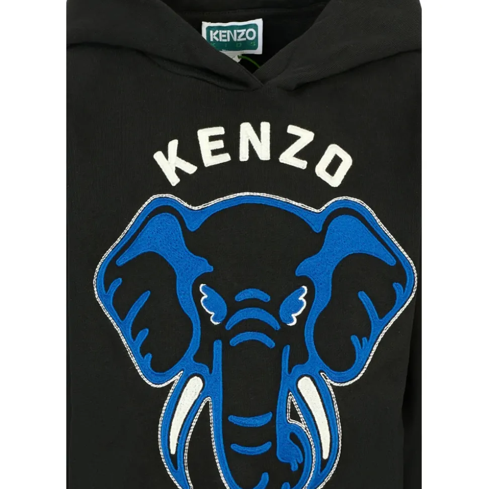 Schwarzer Elefant Logo Kapuzenpullover