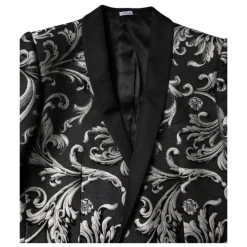 Schwarzer Grauer MARTINI Jacquard Herrenanzug