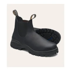 Schwarzer Leder Chelsea Stiefel