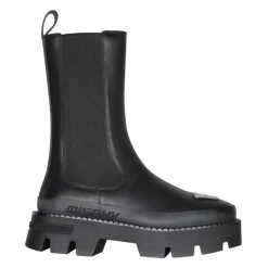Schwarzer Leder Chelsea Stiefel