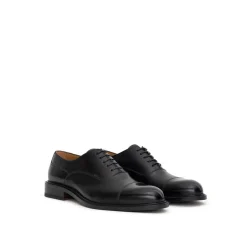 Schwarzer Leder Oxford Schnürschuh