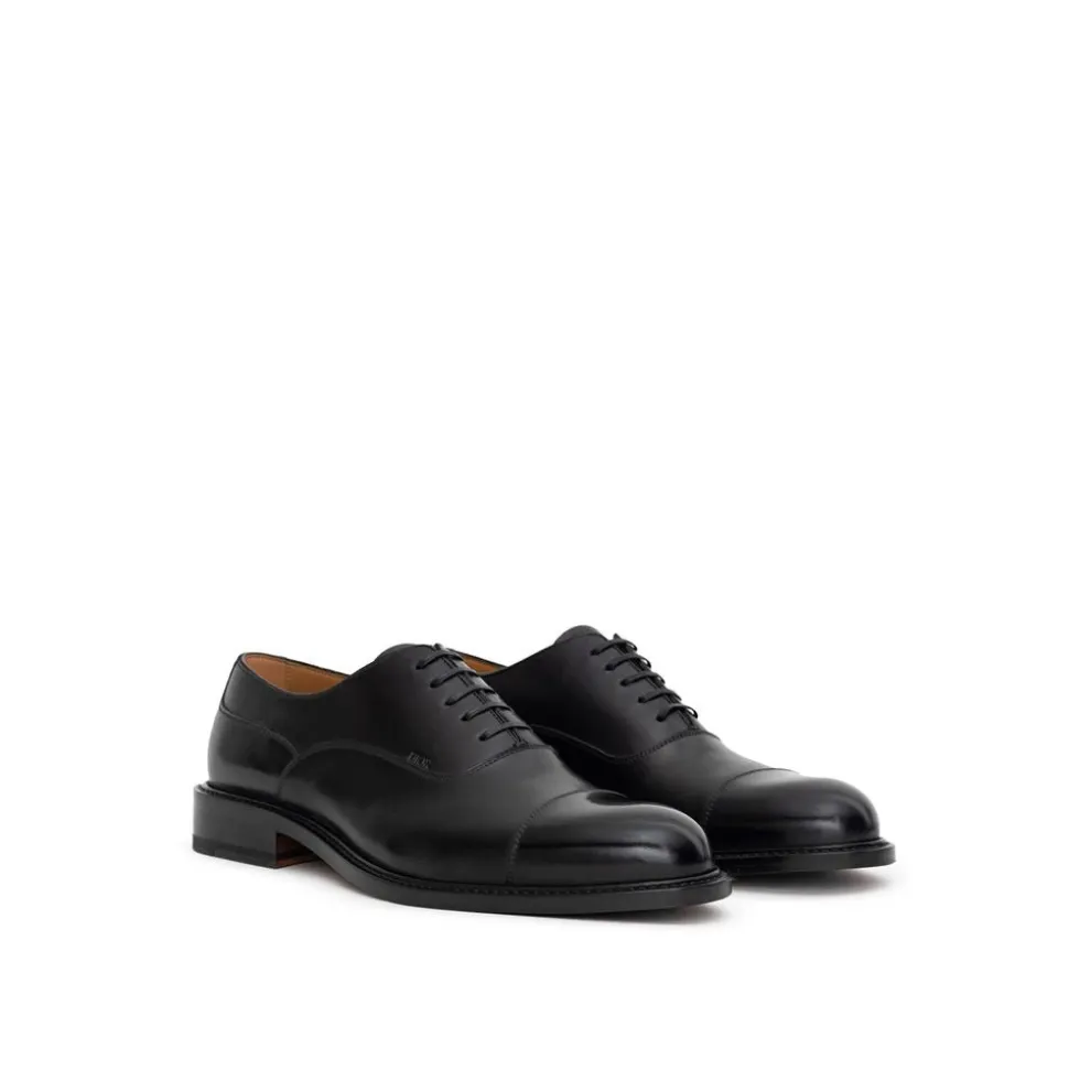 Schwarzer Leder Oxford Schnürschuh