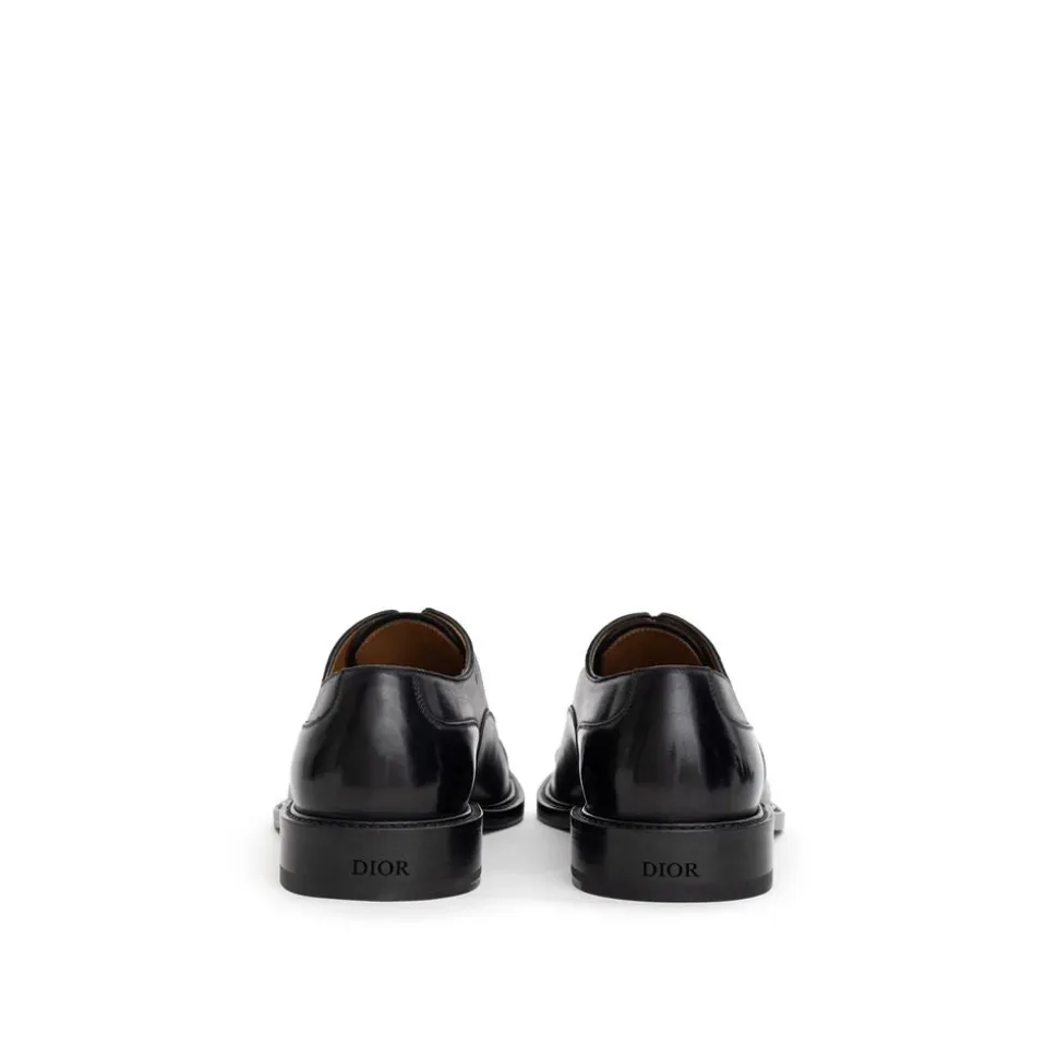 Schwarzer Leder Oxford Schnürschuh