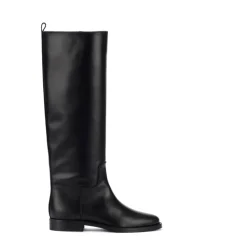 Schwarzer Leder Reitstiefel