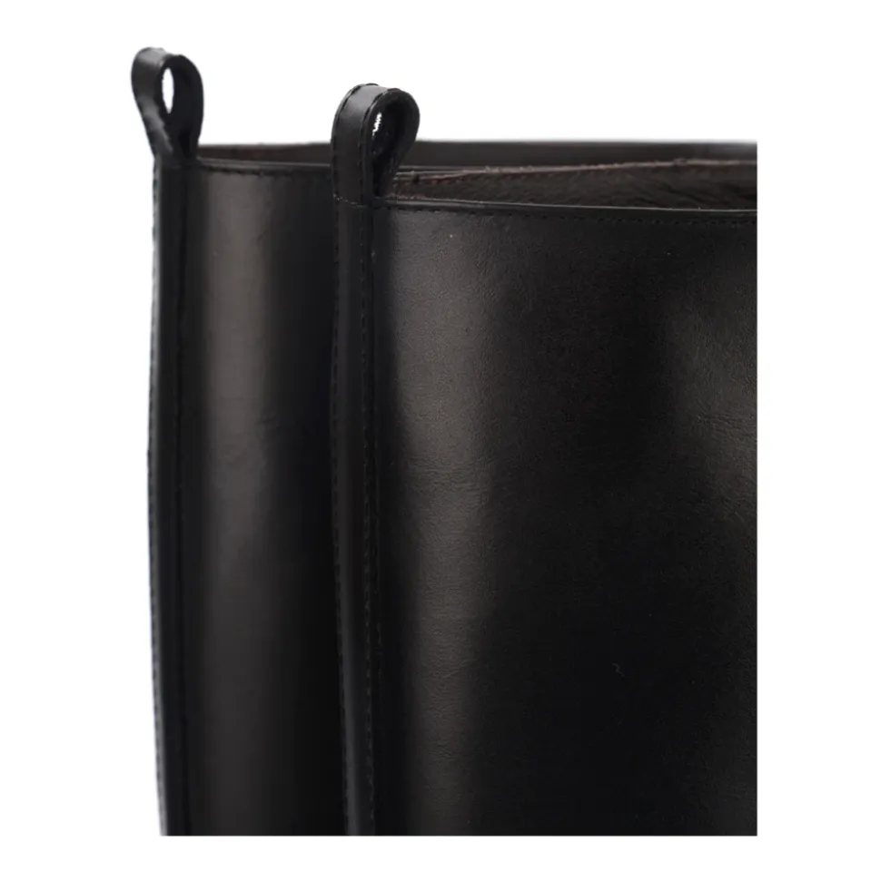 Schwarzer Leder Reitstiefel