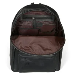 Schwarzer Leder-Freizeitrucksack