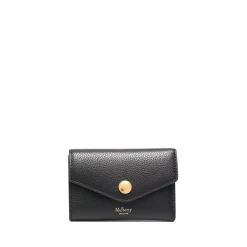 Schwarzer Lederkartenhalter mit Reißverschlussfach