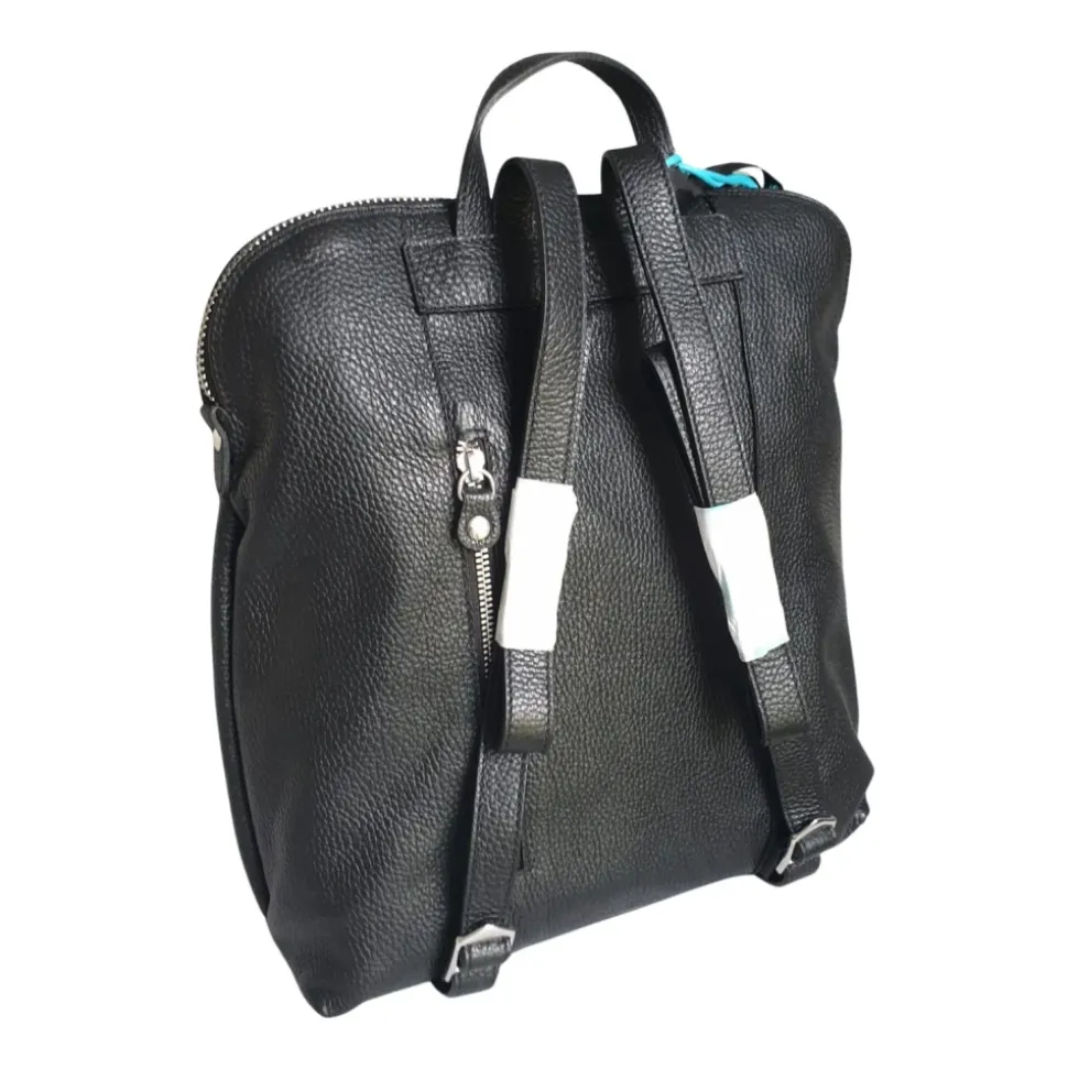 Schwarzer Leder-Rucksack Brigitte