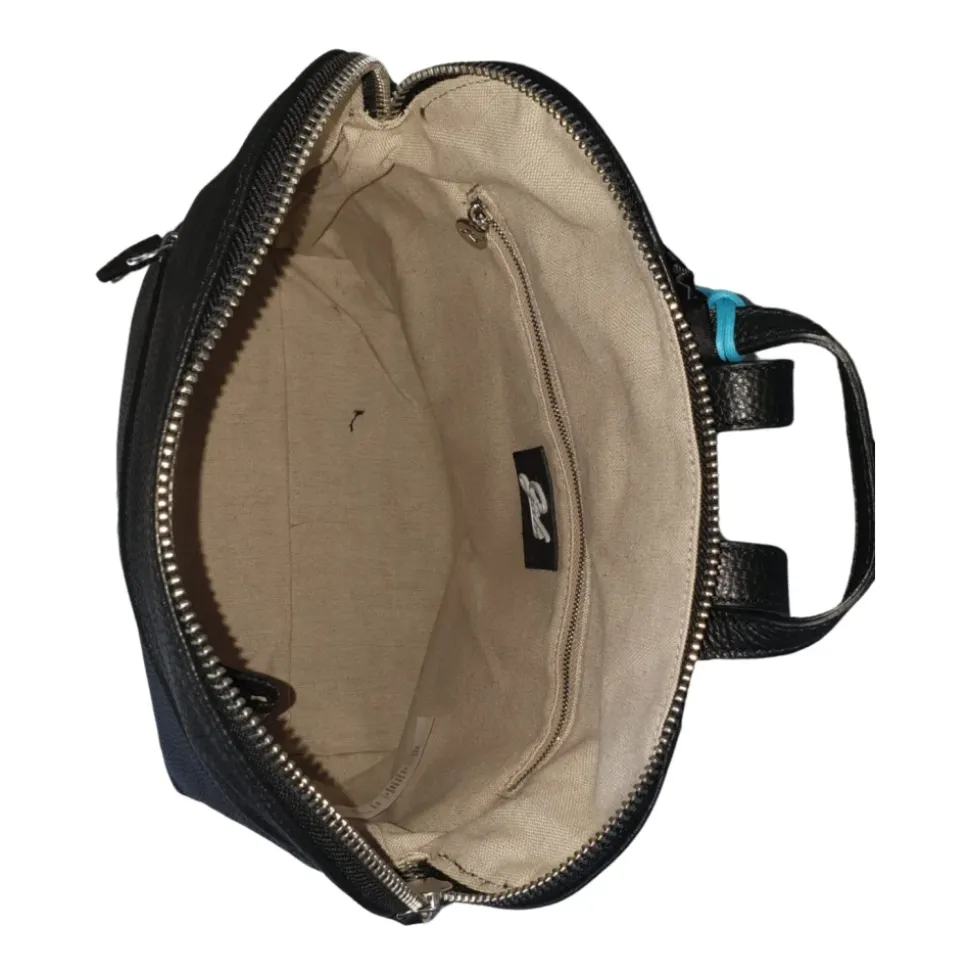 Schwarzer Leder-Rucksack Brigitte