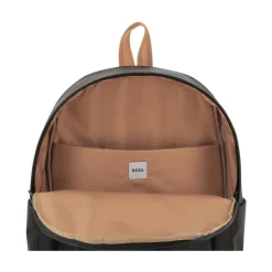 Schwarzer Nylon-Rucksack mit Vordertasche