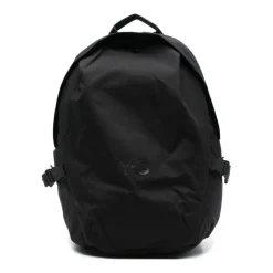 Schwarzer Nylon-Rucksack mit Logo-Detail
