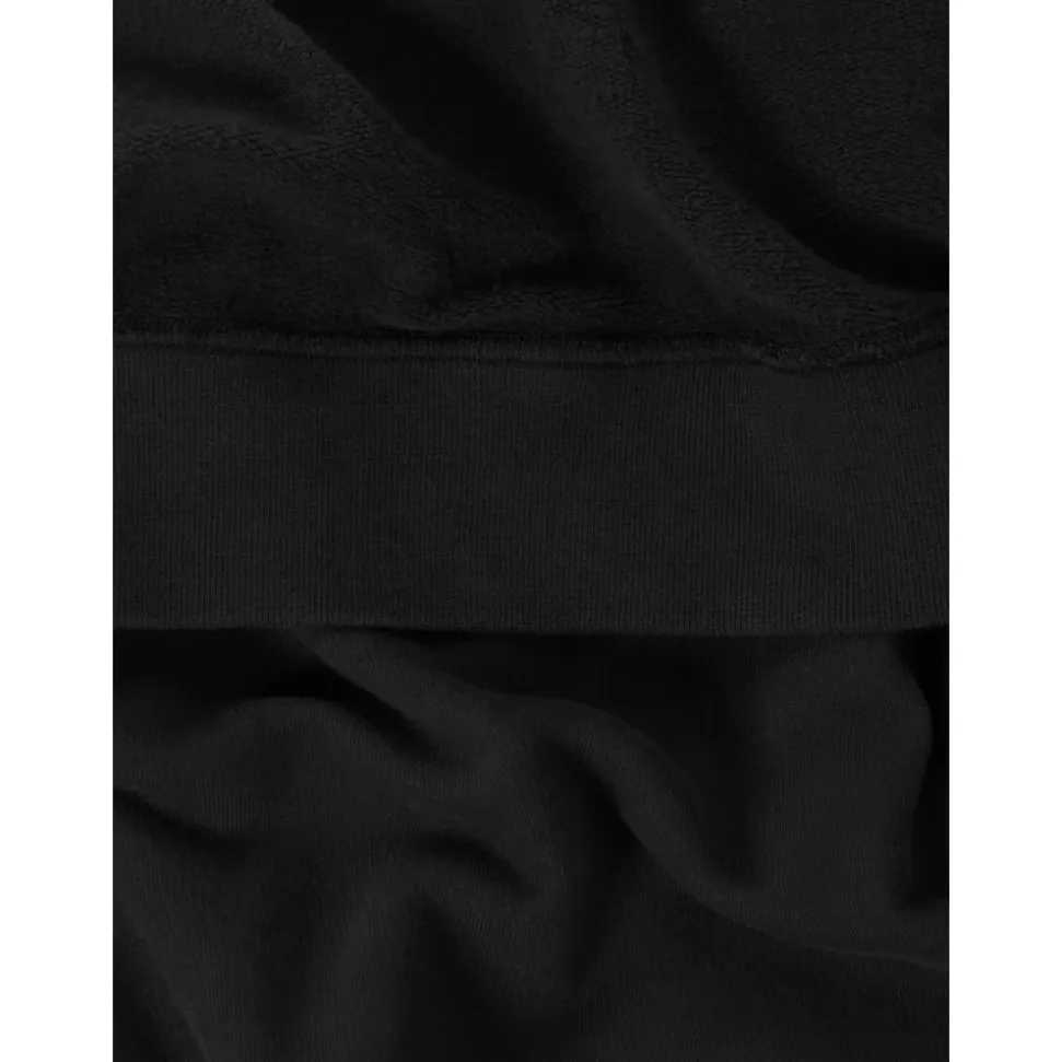 Schwarzer Pullover mit Kordelkapuze