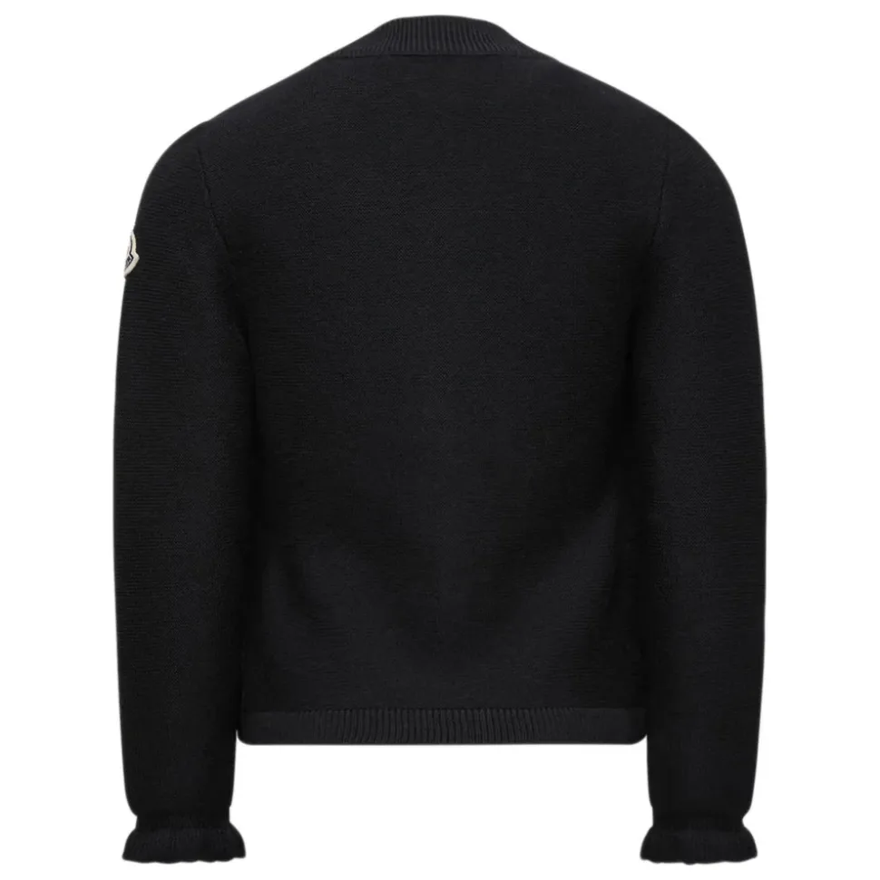 Schwarzer Pullover mit Rippenstrick