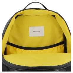 Schwarzer Rucksack mit gelbem Akzentpatch