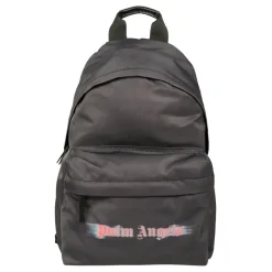 Schwarzer Rucksack mit Logo-Druck und Reißverschluss