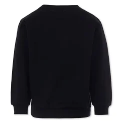 Schwarzer Rundhals-Sweatshirt