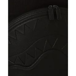 Schwarzer Shark Pocket Canvas Rucksack