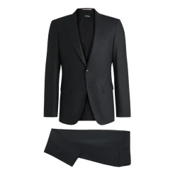 Schwarzer Slim Fit Anzug mit Spitzem Revers