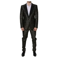 Schwarzer Slim Fit Anzug mit Sternenmuster