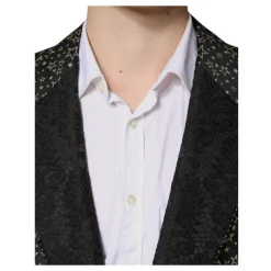 Schwarzer Slim Fit Anzug mit Sternenmuster