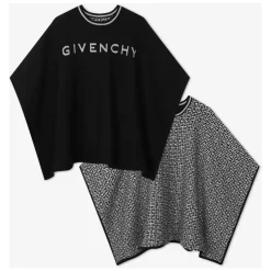 Schwarzer Wendbarer Cape mit Jacquard-Muster