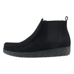 Schwarzer Wildlederstiefel