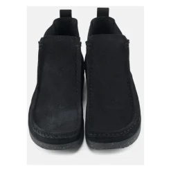 Schwarzer Wildlederstiefel
