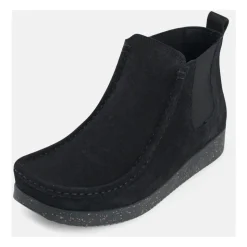 Schwarzer Wildlederstiefel