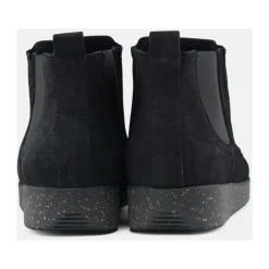 Schwarzer Wildlederstiefel