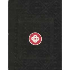 Schwarzes Baumwollhemd mit Monogrammmuster