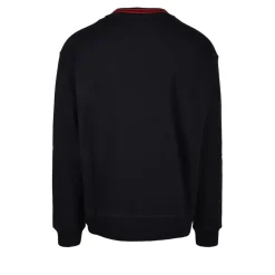 Schwarzes Baumwoll-Sweatshirt mit Rundhalsausschnitt