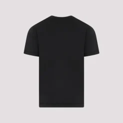Schwarzes Baumwoll-T-Shirt mit Logolabel