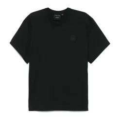 Schwarzes Besticktes Logo T-Shirt