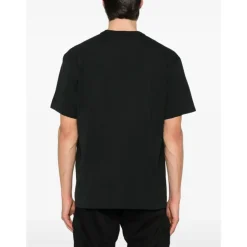 Schwarzes Besticktes Logo T-Shirt