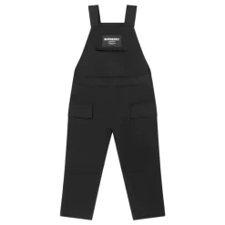 Schwarzes Kinder-Salopette-Kleid mit Taschen
